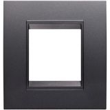 LUX INTERNATIONAL PLATE - IN PAINTED TECHNOPOLYMER - 2 MODULES - SLATE ABSOLUTE - INNER FRAME MATT SLATE - CHORUSMART