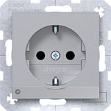 SCHUKO wall socket, orient. LED, screw lift terminals, A.x/C.x, titanium