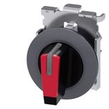 Toggle switch, illuminable, 30 mm, round, metal, matt, red