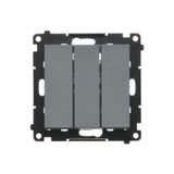 Triple illuminated contact push button, 10AX, graphite mat