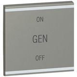 Square key cover Arteor BUS/SCS - GEN/ON/OFF - 2 modules - magnesium