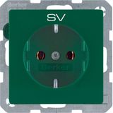 SCHUKO soc. out. "SV" imprint, Q.1/Q.3, green velvety