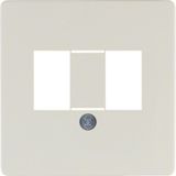 Central plate TAE cut-out, push-out, com-tech, white glossy