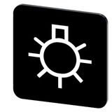 Labeling plate 22 x 22 mm, label black, labeling: Beleuchtung