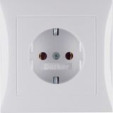 SCHUKO soc. out. cover plate, S.1, p. white glossy
