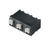 Printed circuit board terminals, 7.50 mm, Number of poles: 8, 90°, Solder pin length (l): 1.5 mm, black, PUSH IN with actuator, Clamping range, max. : 1.5 mm², Tube