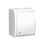 Splash-proof "light" push button, IP54, 10AX, Screw, white
