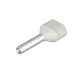 Wire-end ferrule, Twin wire-end ferrule, 11 mm, 8 mm, white
