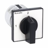 Rotary cam switch 7GN series, changeover switch without 0, 2 poles 16A, for front mounting with black handle, front plate 48X48mm