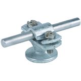 Conductor holder with flange ZDC f. Rd 7-10mm St/tZn w. M8 female thre
