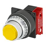 Push-button without guard, yellow, N.C.