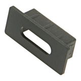 Profile end cap LBF flat with slotted hole  black