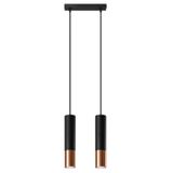 HANGING LAMP LOOPEZ 2 BLACK/COPPER GU10 2X40W IP20