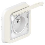 Socket outlet Plexo IP 55 - Fr std - 2P+E + shutters - flush mounting - white