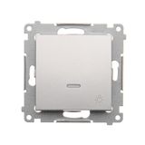 "Light" push button with LED indicator light, (module), 10AX, quick connection, Silver matt, metalic