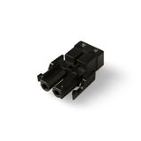 Screwless coupler 2-p socket, black