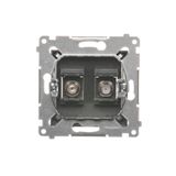 Cover for single socket outlet with earthing IP44 - same color flap & cover, antibacterial green