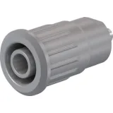 4 mm socket, solder connection, mounting Ø 12.2 mm, CAT III, CAT IV, gray, 49.7091-28