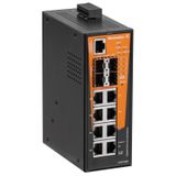 Network switch, managed PoE, Gigabit Ethernet, 8x RJ45 10/100/1000 Bas