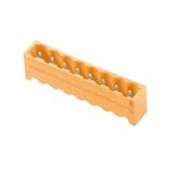 PCB plug-in connector, male header, closed side, THT solder connection, 5.08 mm, Number of poles: 15, 180°, Solder pin length (l): 3.2 mm, tinned, orange, Box