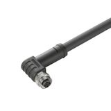 Power cable, One end without connector, M12, Number of poles : 4 (3 + PE), 3 m, Socket, angled, Shielded: No, LED: No, Sheath material: PUR, Halogen: No