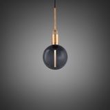FORKED PENDANT / LINEAR / GLOBE / SMOKED / MEDIUM / BRASS
