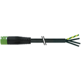 MQ15 female 0° with cable 600V AC type 3 PVC 4x2.5 bk 0.5m