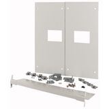 XM2N43F06C-XMV Front plate, 2xNZM4, 3p, fixed with mechanical interlock, W=600mm, grey
