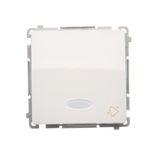Bell push button with indicator light, LED not replaceable Color: blue, (module), 10AX, quick connection, white