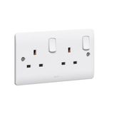 Synergy 2 Gang 13A Double Pole Switched Socket Outlet White
