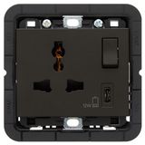 2P+E13A SICURYMult.+USB C socket black