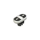Double lower flush pushbutton, with marking