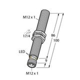 Inductive Sensor With Extended Switching Distance   BI4U-M12-VP6X-H1141 L100