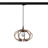 HANGING LAMP 3 PHASE MANDELINO NATURAL WOOD E27 4000K 7.5W 690LM