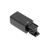 Power supply plug for 3-phase track, right, black