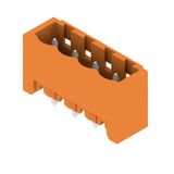 PCB plug-in connector, male header, closed side, THT solder connection, 5.08 mm, Number of poles: 4, 180°, Solder pin length (l): 3.2 mm, tinned, orange, Box