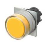 Pushbutton A22NZ Ã˜22, bezel brushed metal, FULL GUARD, MOMENTARY, CAP A2270111E
