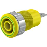 4 mm socket, flat plug connection, mounting Ø 12.2 mm, CAT III, yellow/green, 49.7044-20
