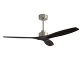 Fan Stem Evo ø1320mm Satin Nickel with Black Blades Black