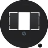 Central unit RJ data socket 2-way, Series 1930/Glass, black