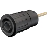 4 mm socket, round plug connection, mounting Ø 12.2 mm, CAT III, black, 49.7080-21