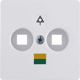 Central plate for soc. out. for floating output, Accessories, p. white