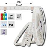 LED strip SMD5050 RGB, 30LED/m, IP68, DC 12V, 12.5mm, 5m