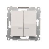IP two-circuit switch, LED illuminated, (module), 16AX, Screw, white