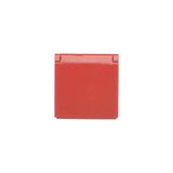 Cover for single socket outlet with earthing IP44 - same color flap & cover, red