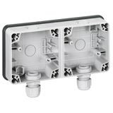 Surface Mounting Box Plexo 2-Gang Horizontal White