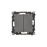 Double push button without pictogram: 2 inputs, 2 outputs, 10AX, black matt