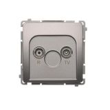 RTV final aerial socket for pass-through socket, atten.: 10dB, Inox, metallized
