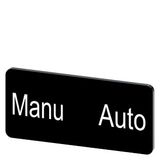 Labeling plate 12.5 x 27 mm, label black, labeling: Manu Auto