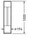 Pillar luminaires CS19 CLO (normal) Lens Anthracite ETDD 37W 4600lm 70 asymmetric wide (AB2L) IP65 IK05 5 SDCM